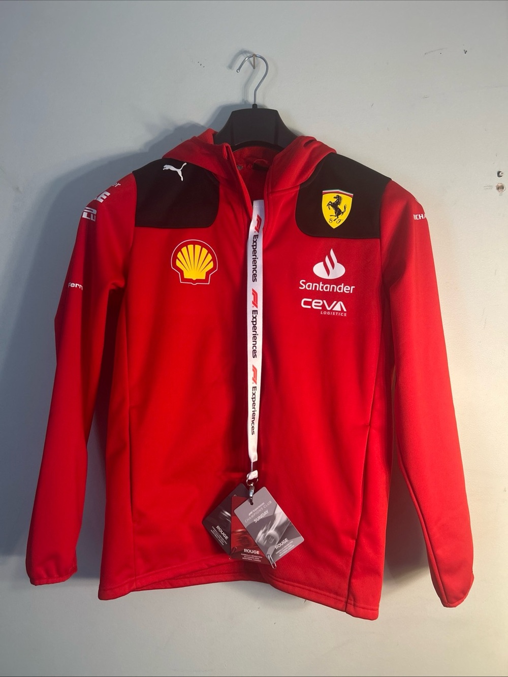 Ferrari Scuderia Red Team Hoodie with Shell & Santander Logos